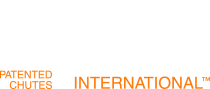 CHUTES International Logo in White and Orange